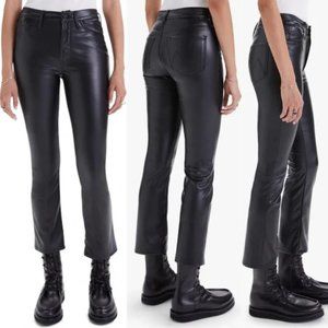 NWOT Mother The Ankle Insider Faux Vegan Leather Sheen Black Pants 29